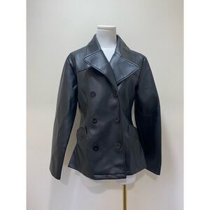 Outer Edge Y2K Vintage Faux Leather Jacket 2 Front Pockets Size S